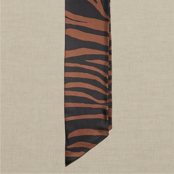 Banana Republic Accessories - BANANA REPUBLIC 100% silk scarf in Brown Zebra print - 71 inches long!